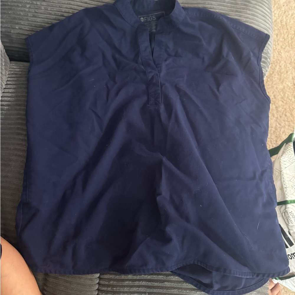 Figs Blue Scrub Top - Medium